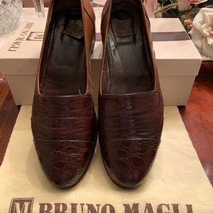 Bruno Magli Slip-on Loafer Snake Skin Sz 9